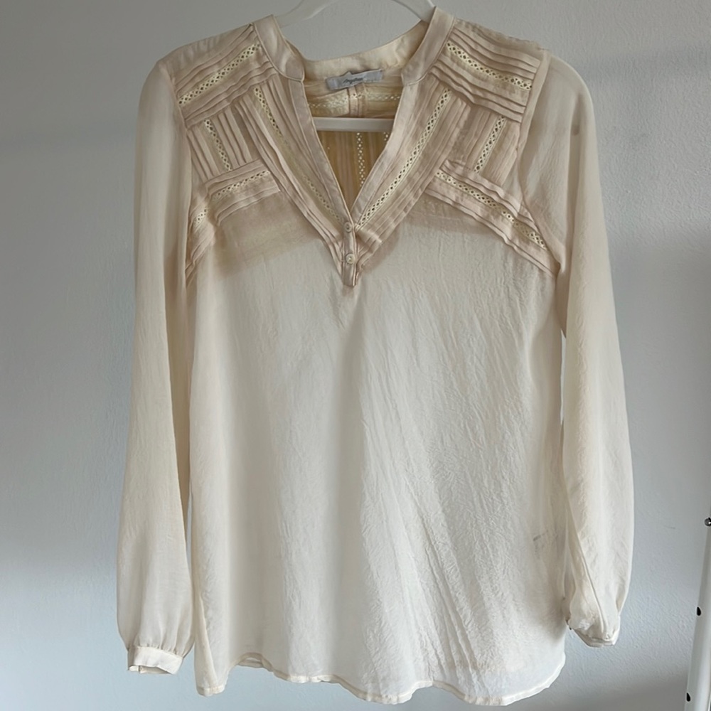 Sheer cream blouse